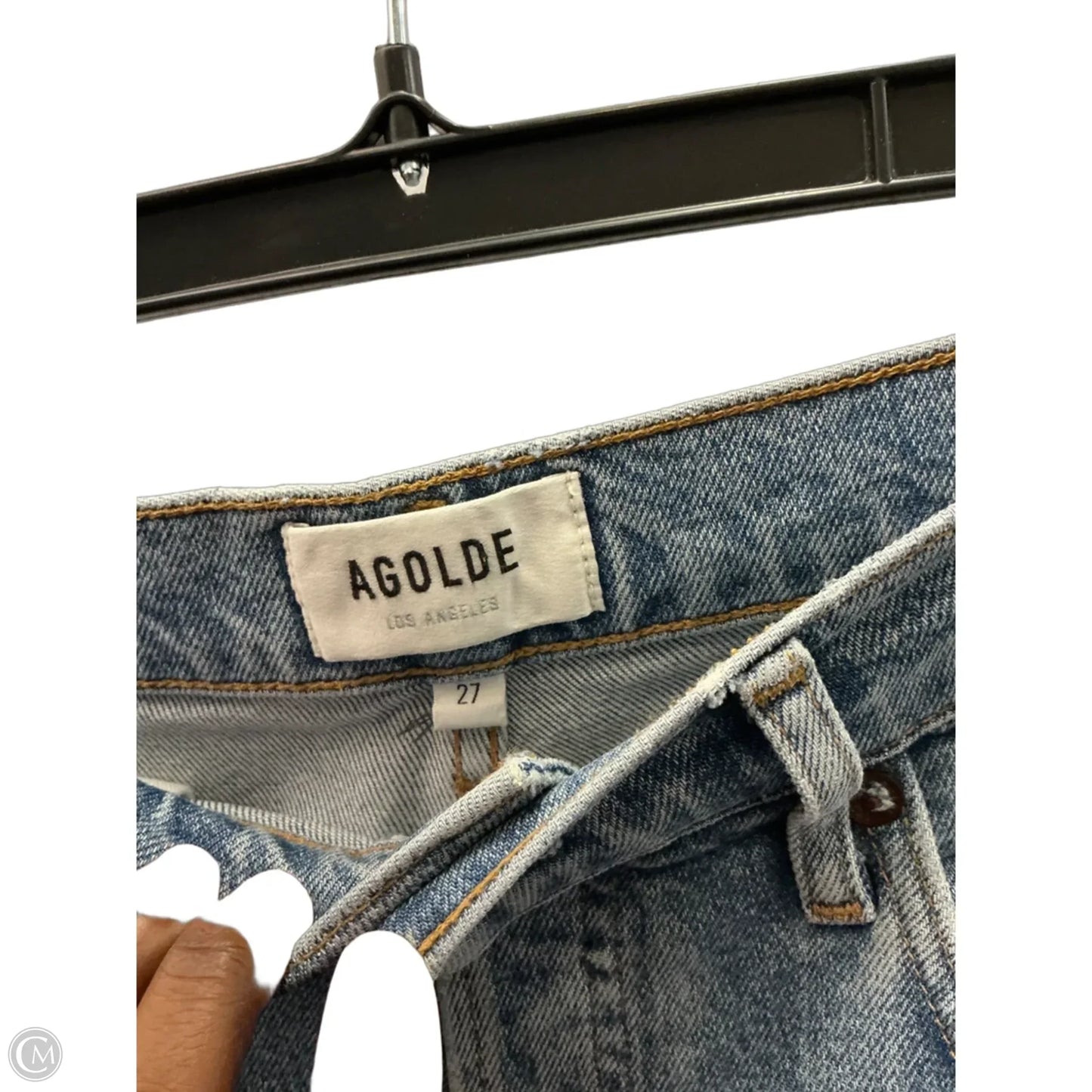 Jeans Straight By Agolde In Blue Denim, Size: 4