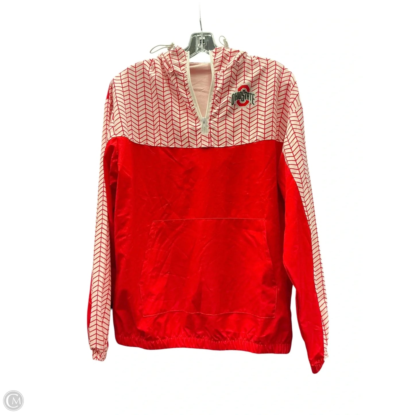 Athletic Jacket By Clothes Mentor In Red & White, Size: S