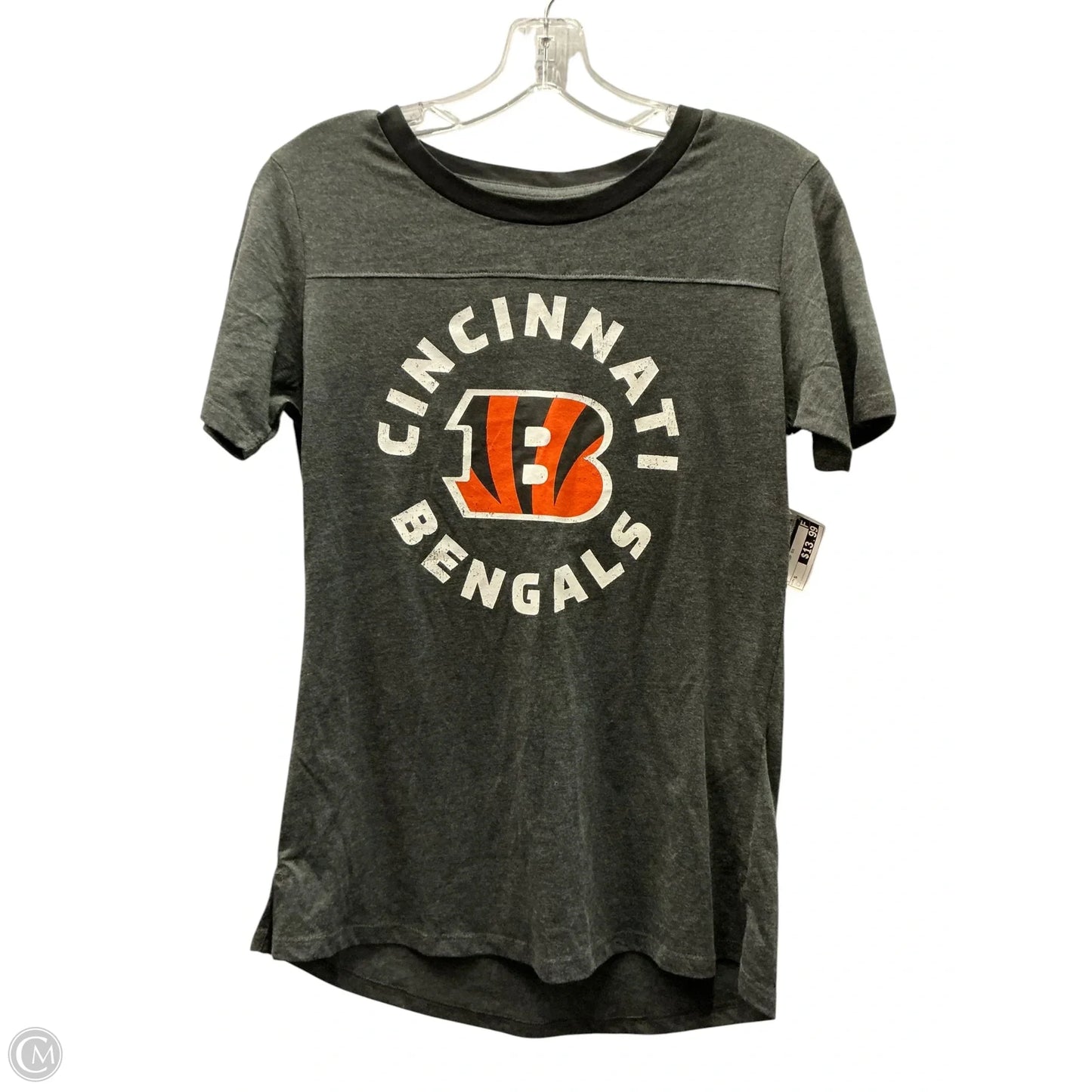 Athletic Top Short Sleeve By Nfl In Grey, Size: S