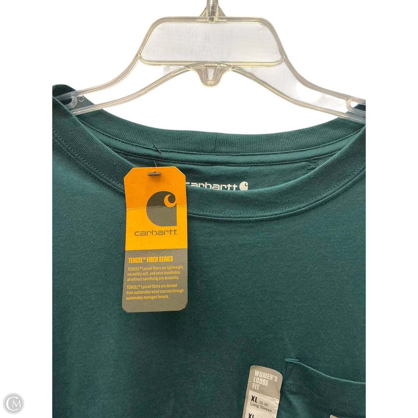 Top Long Sleeve By Carhartt In Green, Size: Xl
