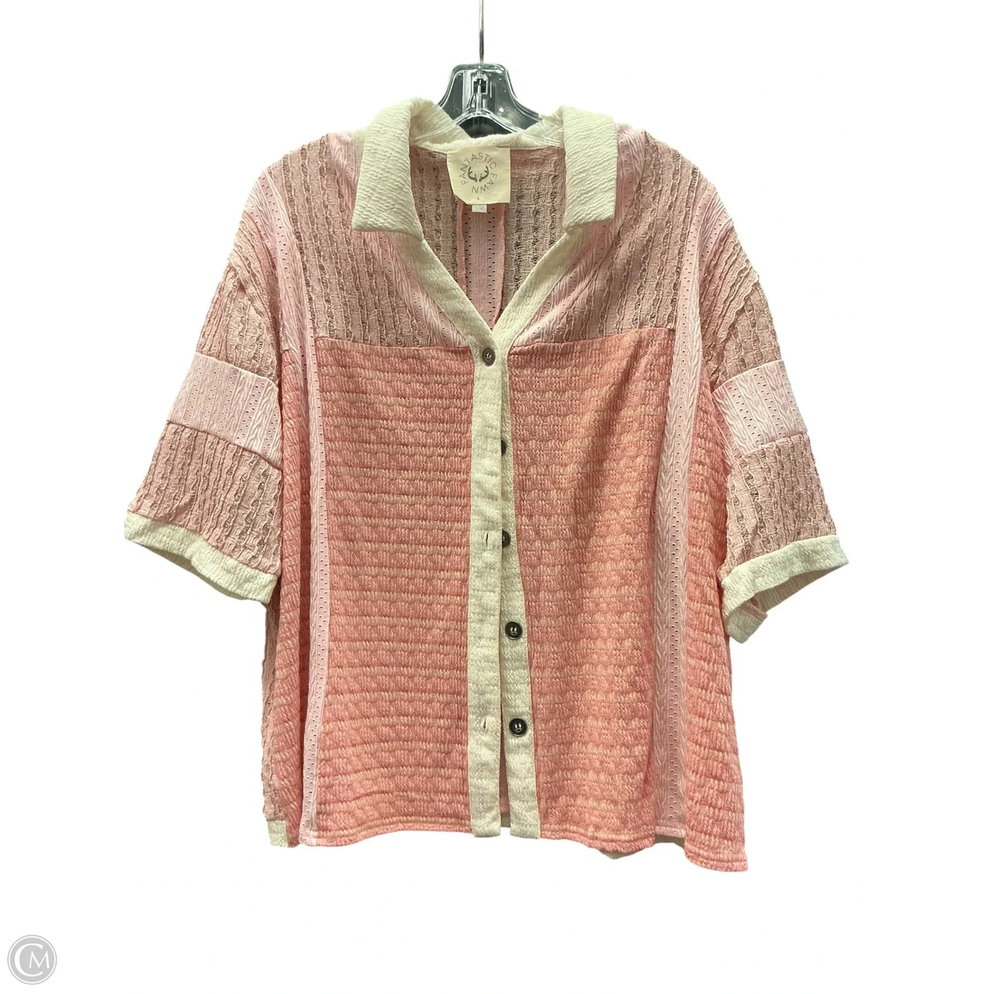 Top Short Sleeve By Fantastic Fawn In Pink, Size: L