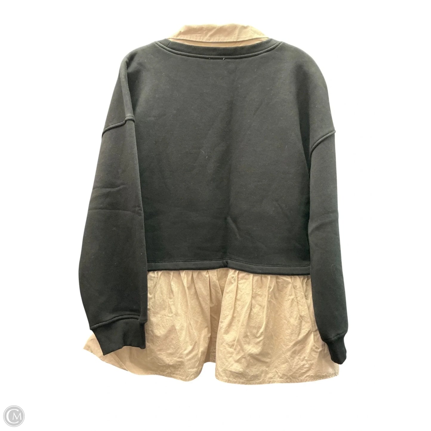 Sweatshirt Collar By Maeve In Black & Tan, Size: M