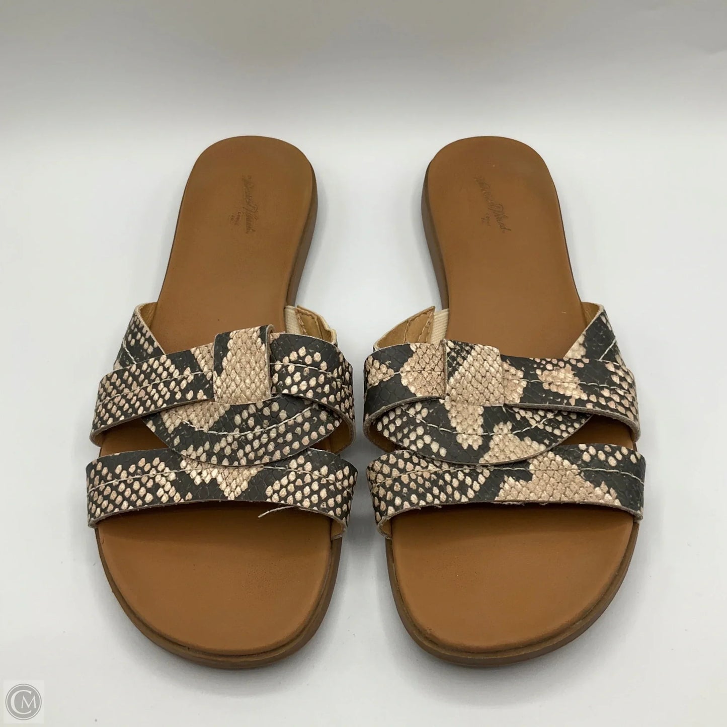 Sandals Flats By Universal Thread In Snakeskin Print, Size: 8