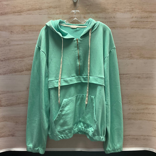 Sweatshirt Hoodie By Pol In Green, Size: 3x