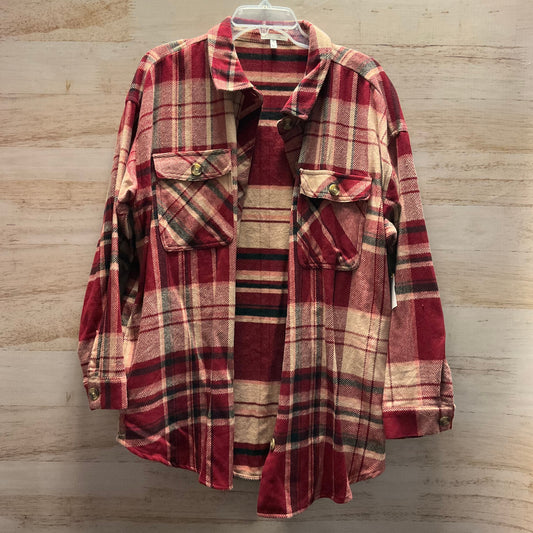 Jacket Shirt By Maurices In Plaid Pattern, Size: Xl