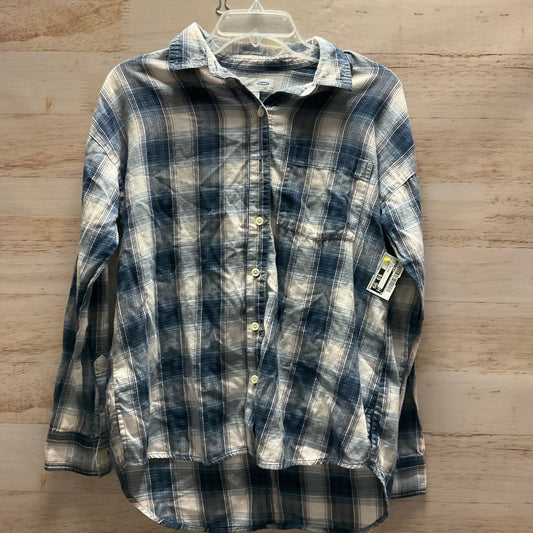 Top Long Sleeve By Old Navy In Plaid Pattern, Size: S