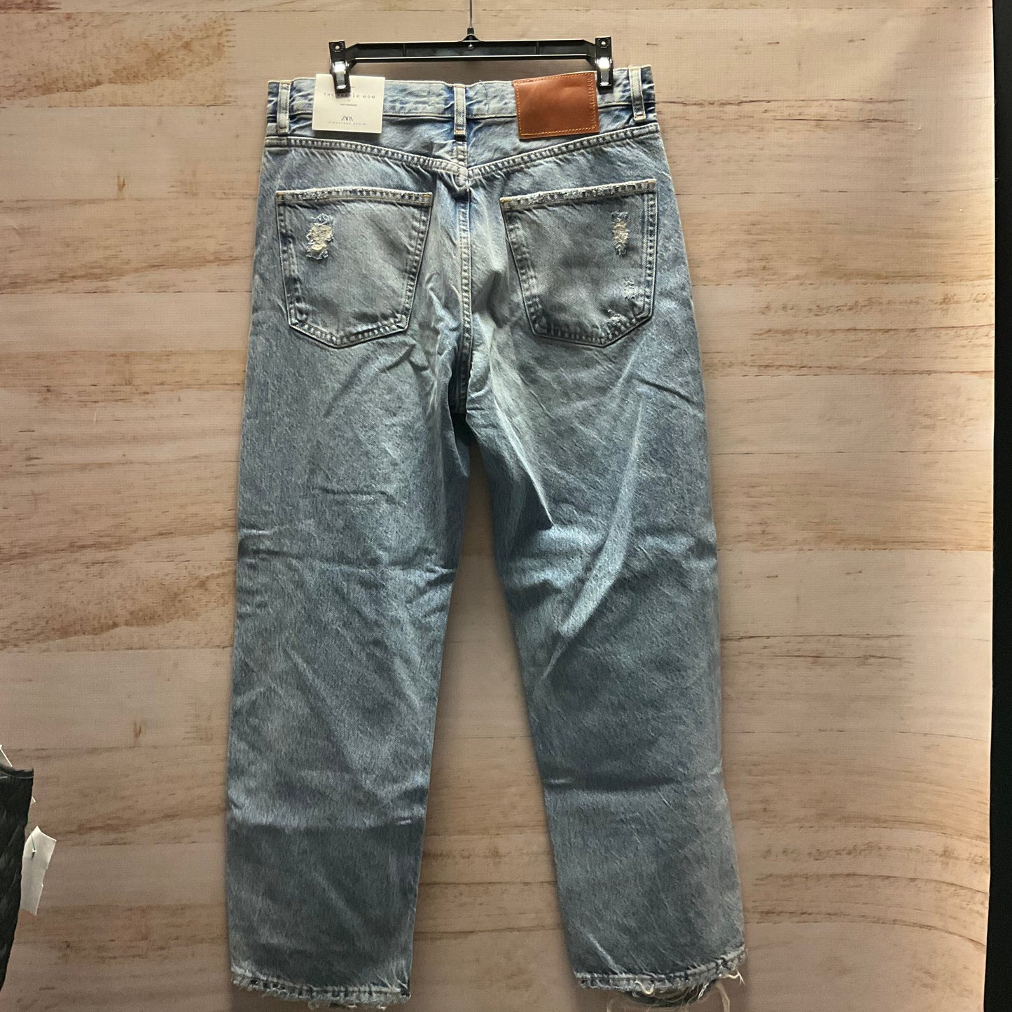 Jeans Straight By Zara In Blue Denim, Size: 8