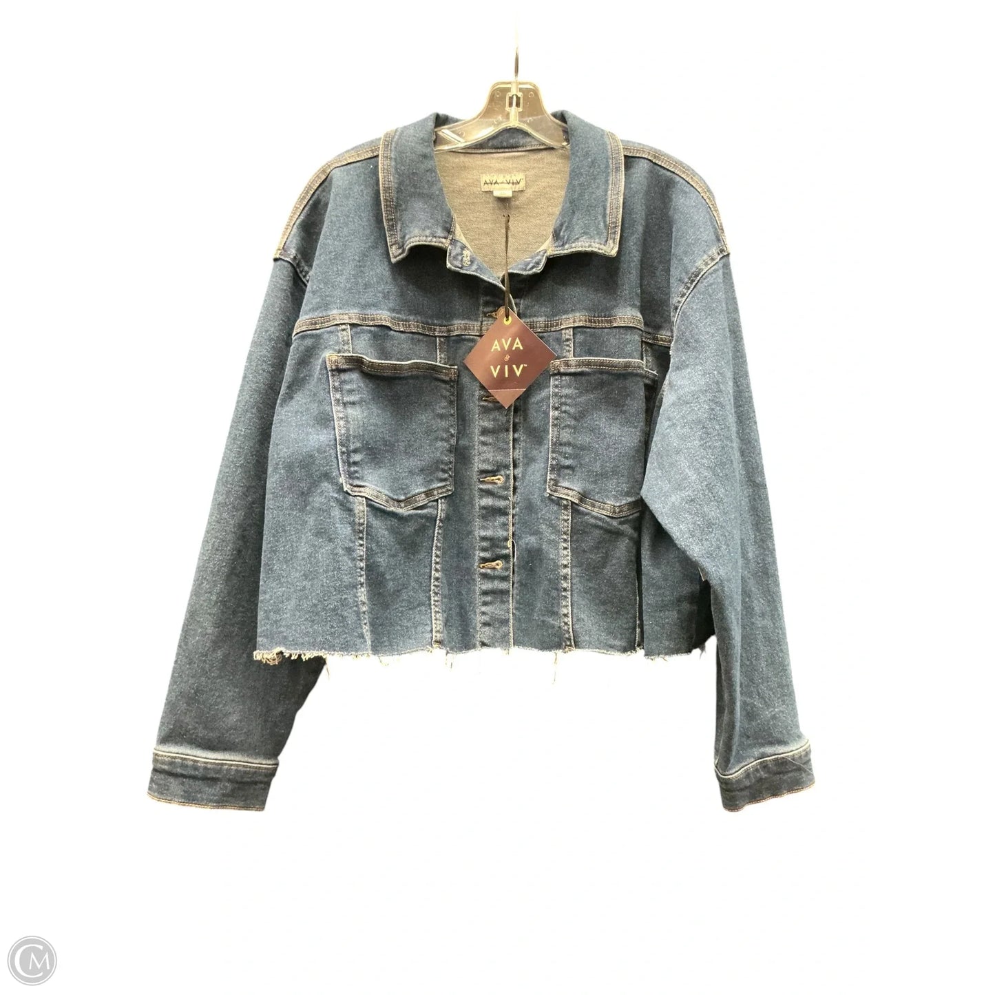 Jacket Denim By Ava & Viv In Blue Denim, Size: 2x