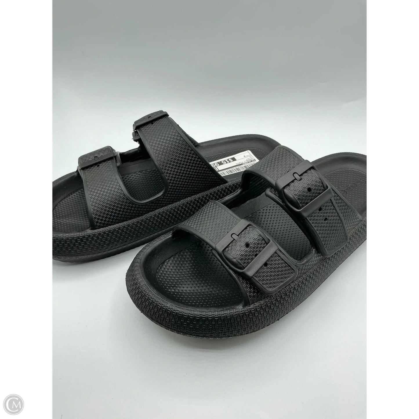 Sandals Flats By J Slides In Black, Size: 9