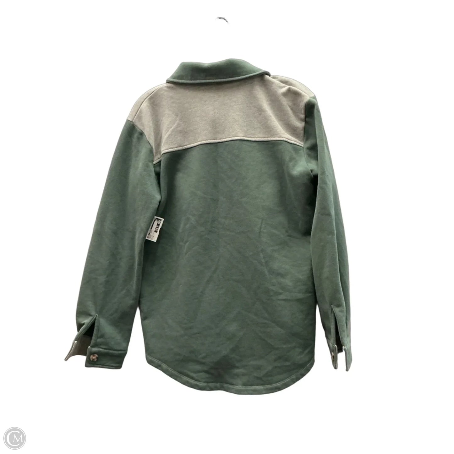 Jacket Shirt By Hem & Thread In Green, Size: M
