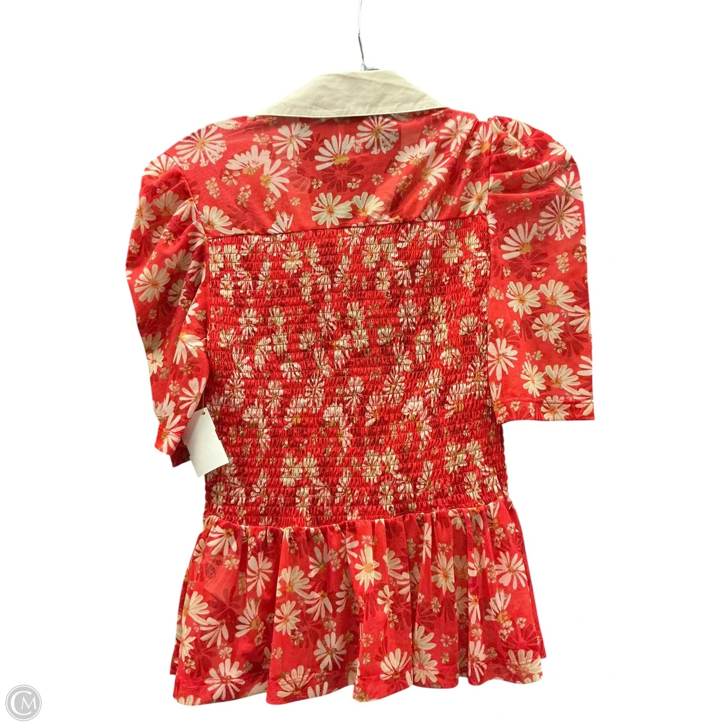 Top Short Sleeve By Maeve In Orange & White, Size: Xs