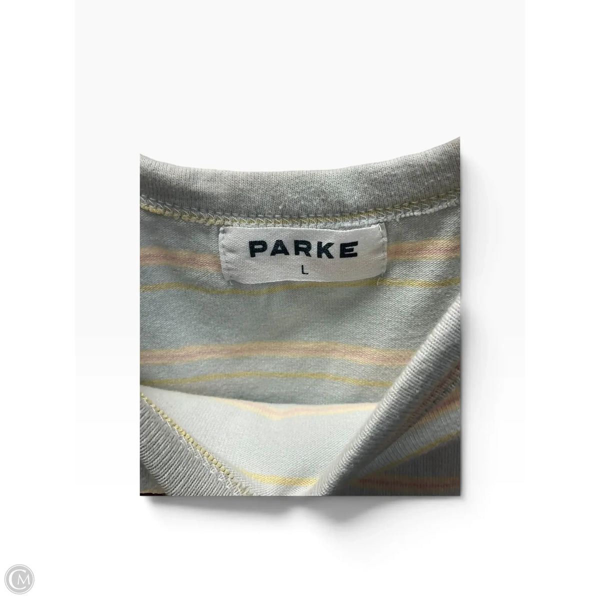 Top Short Sleeve Basic By Clothes Mentor In Striped Pattern, Size: L