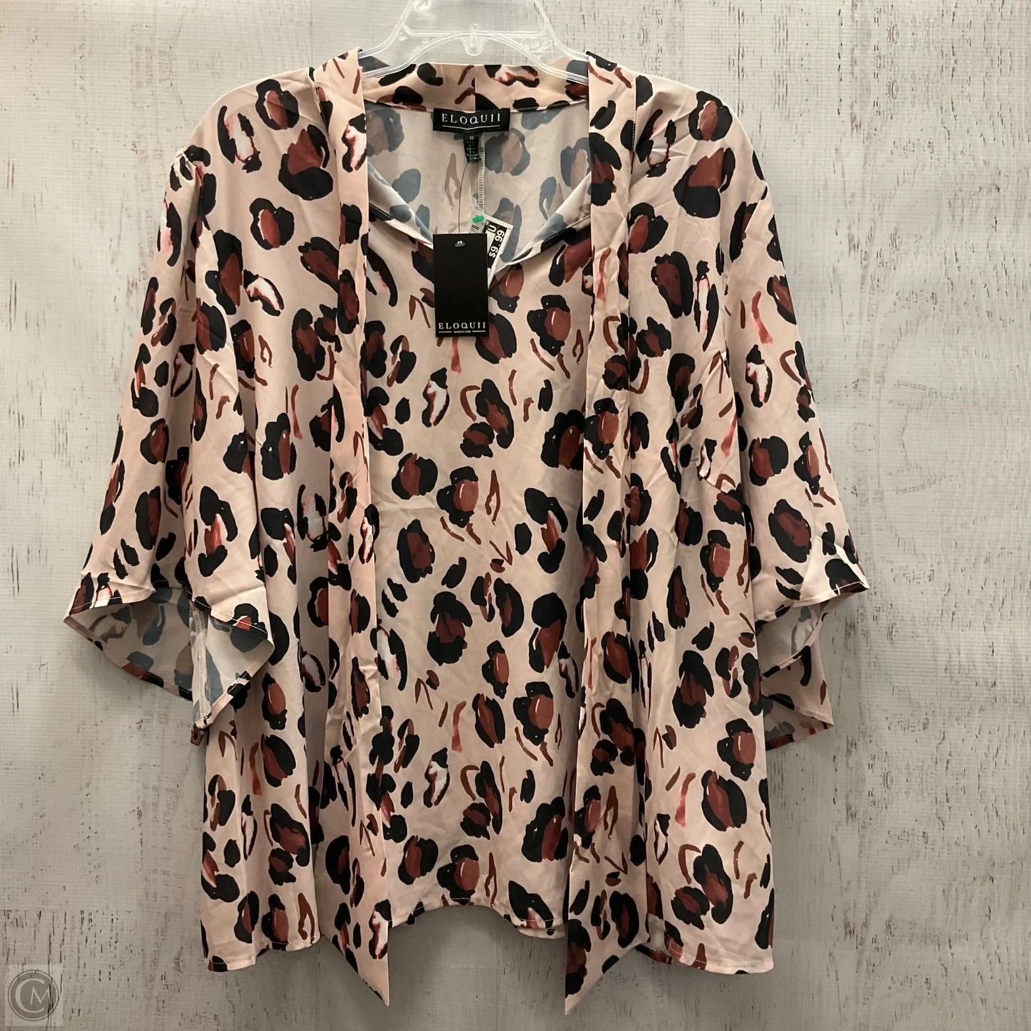 Top Short Sleeve By Eloquii In Animal Print, Size: 22