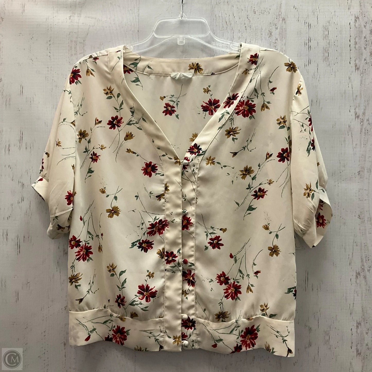 Top Short Sleeve By Sienna Sky In Floral Print, Size: L