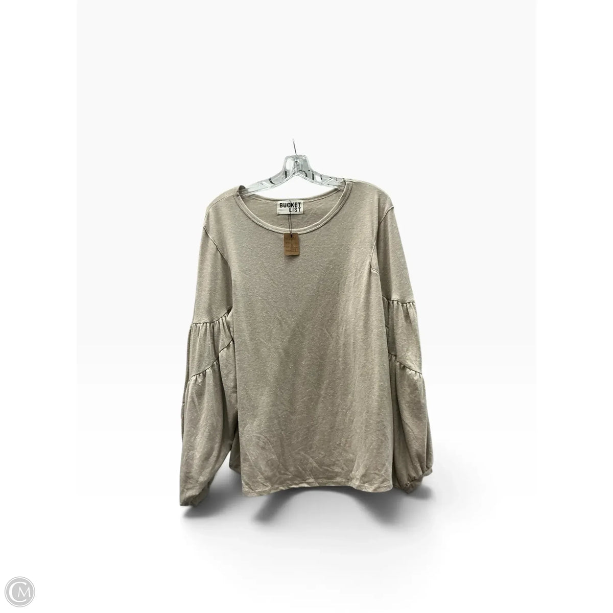 Top Long Sleeve By Bucketlist In Grey, Size: S