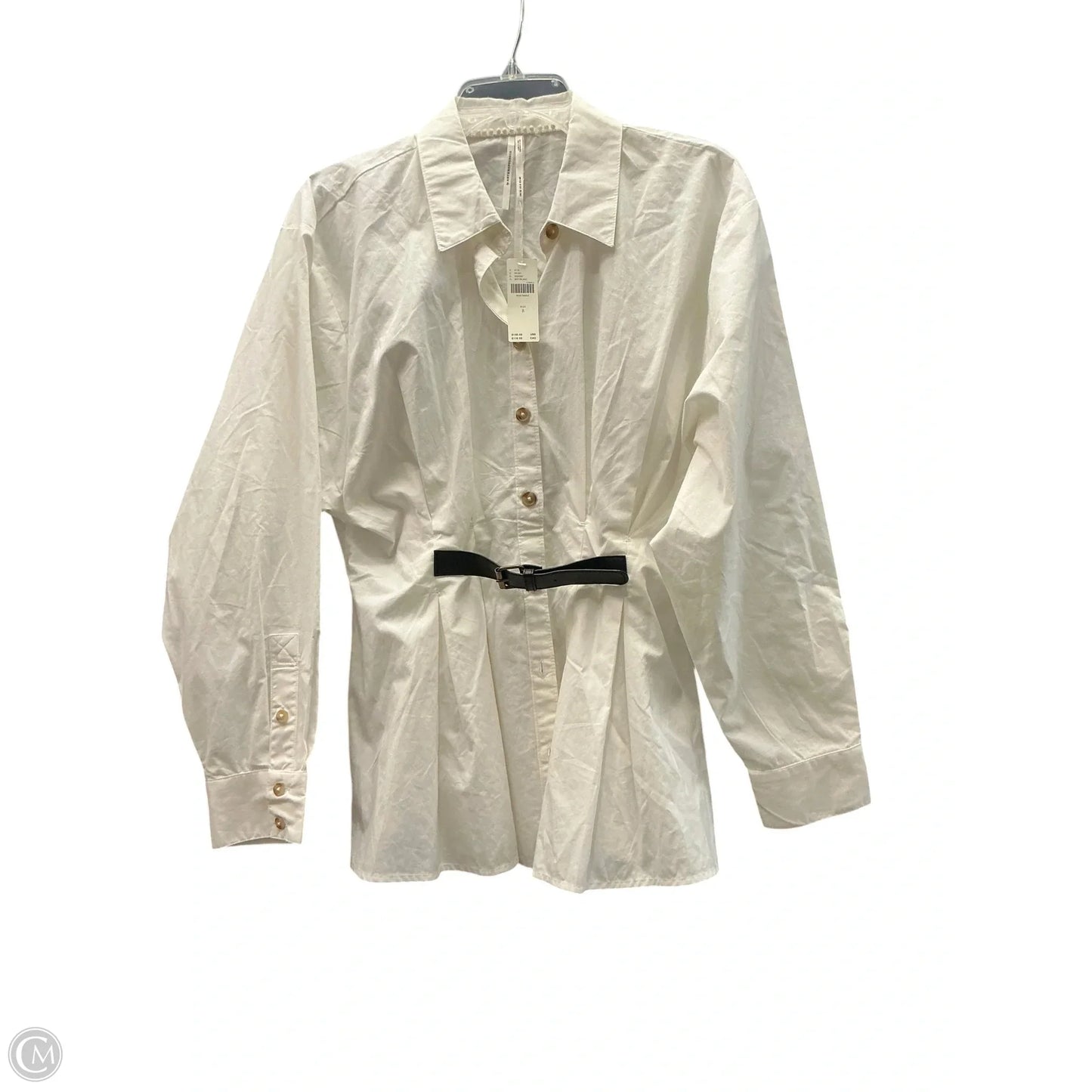 Top Long Sleeve By Anthropologie In White, Size: 8