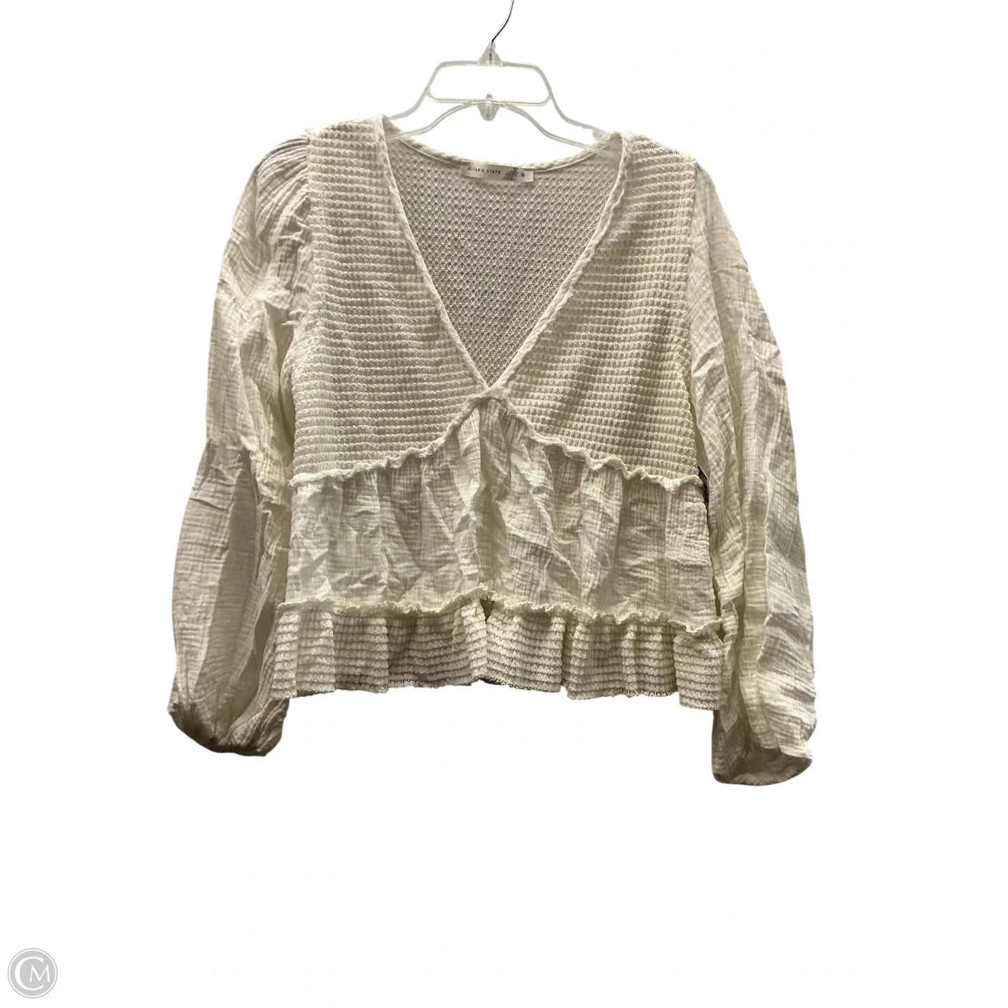 Top Long Sleeve By Altard State In White, Size: M