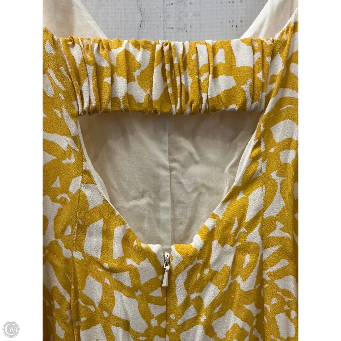 Jumpsuit By Maeve In White & Yellow, Size: 8p