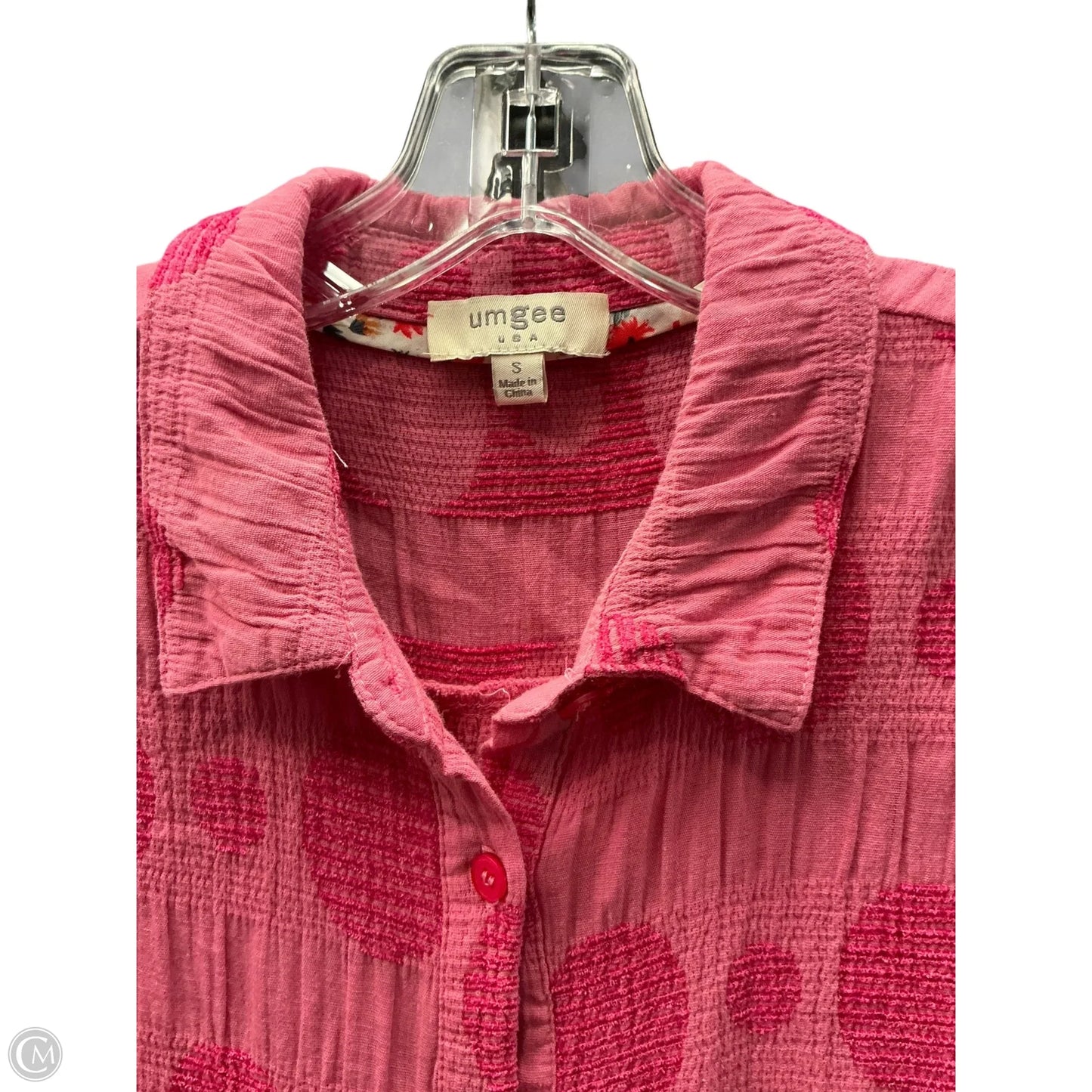 Top Short Sleeve By Umgee In Pink, Size: S