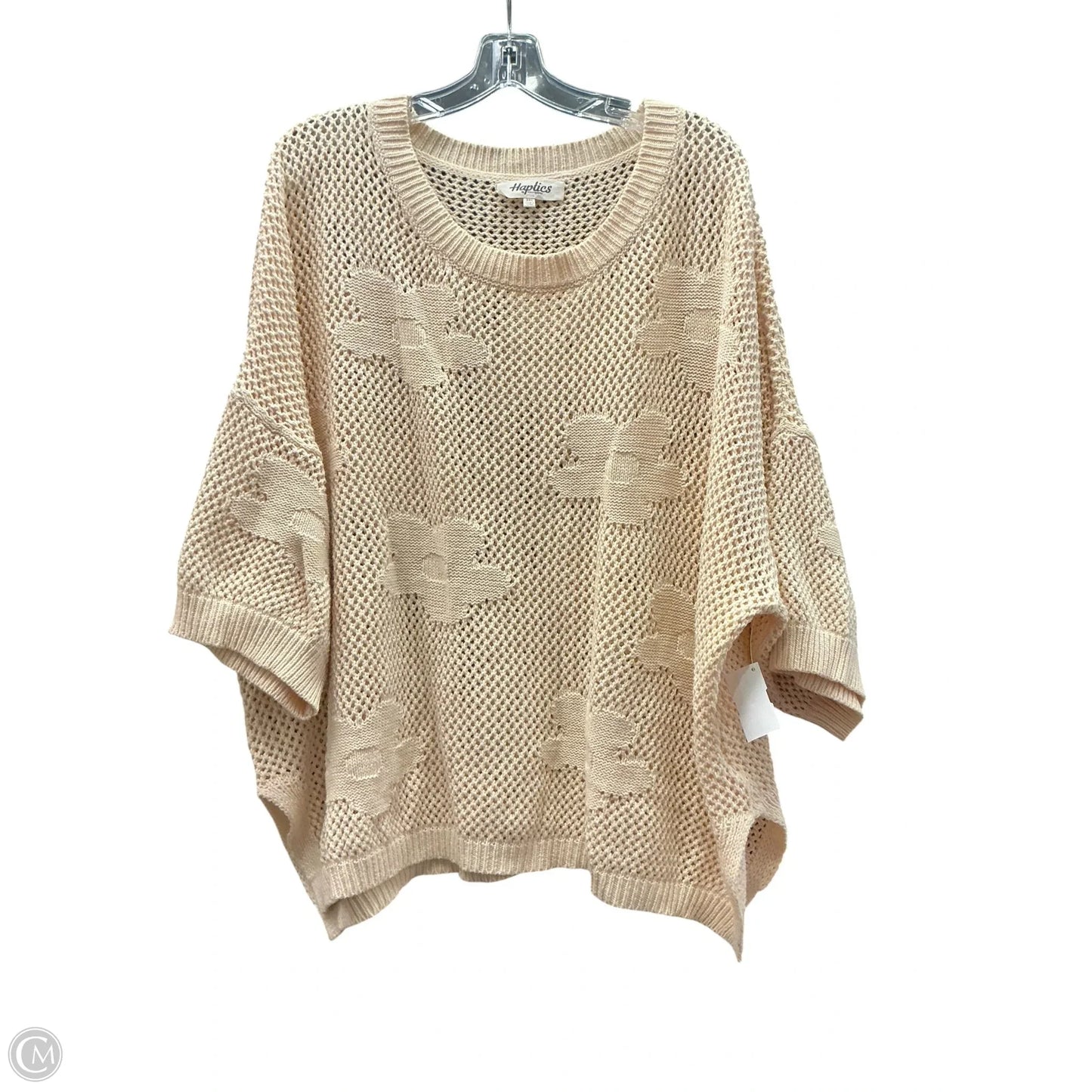 Sweater Short Sleeve By Haptics In Cream, Size: 3x