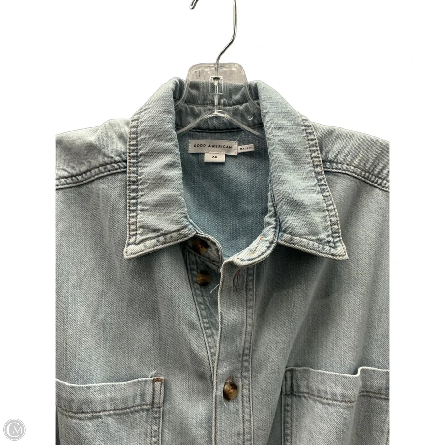 Dress Casual Midi By Good American In Blue Denim, Size: Xs