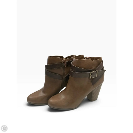 Boots Ankle Heels By Material Girl In Brown, Size: 9
