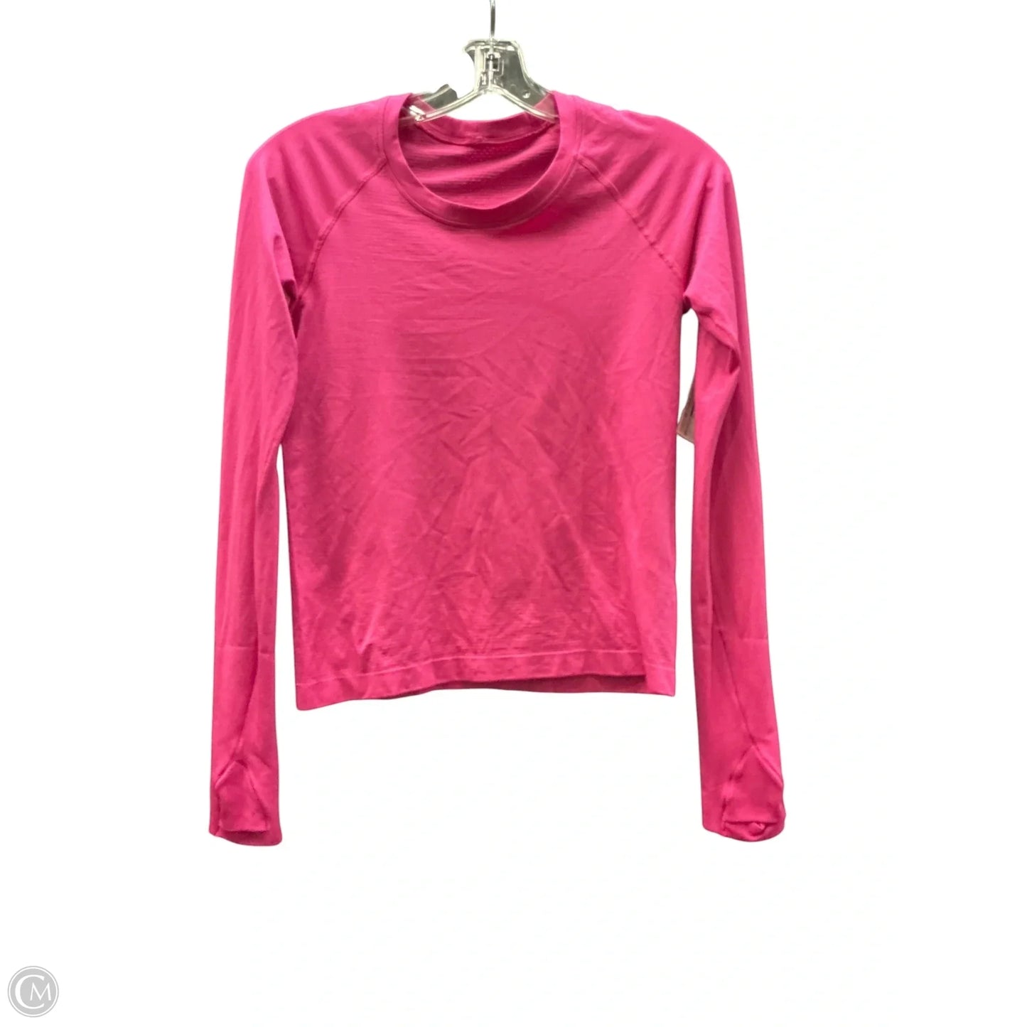 Athletic Top Long Sleeve Collar By Lululemon In Pink, Size: S