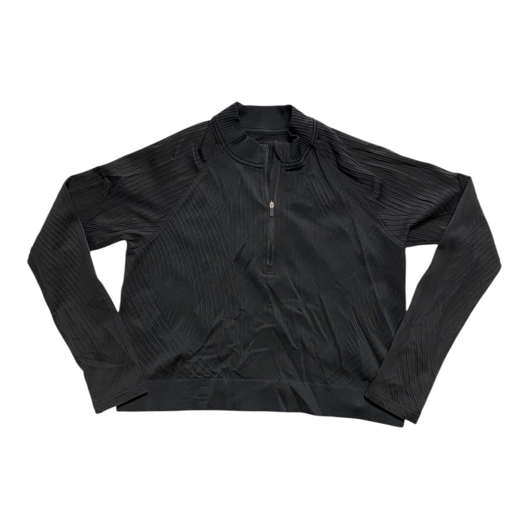 Athletic Top Ls Collar By Lululemon In Black, Size:12