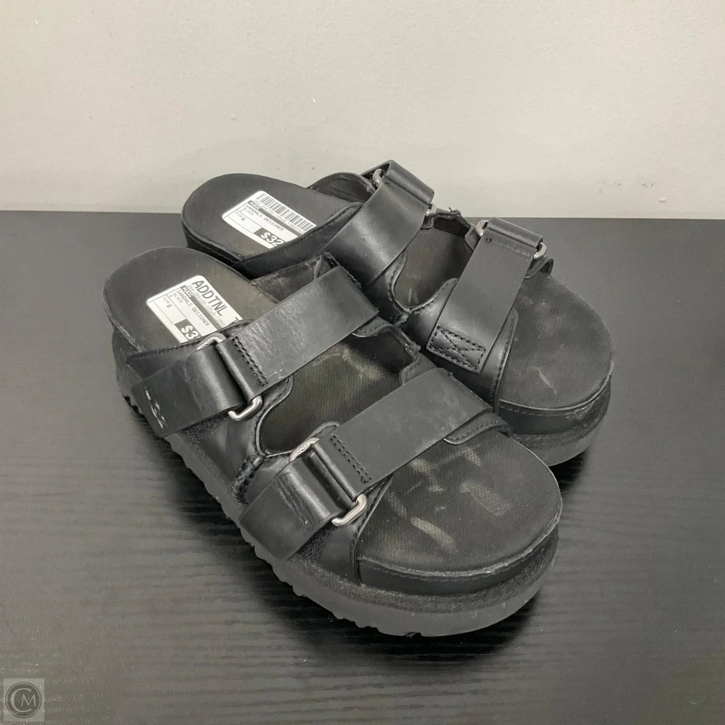 Sandals Designer By Ugg In Black, Size: 6