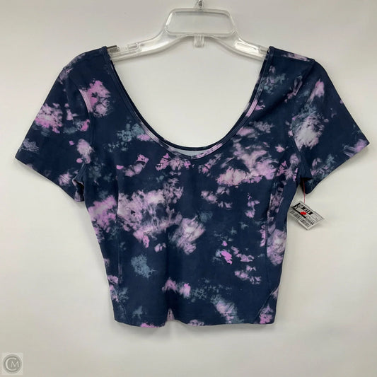Athletic Top Short Sleeve By Lululemon In Blue & Purple, Size: L