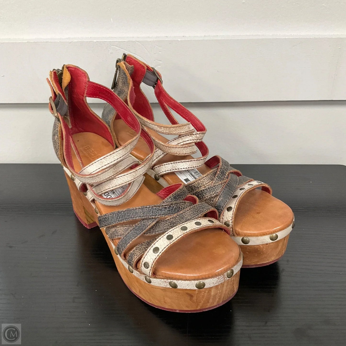 Sandals Heels Wedge By Bed Stu In Brown, Size: 10