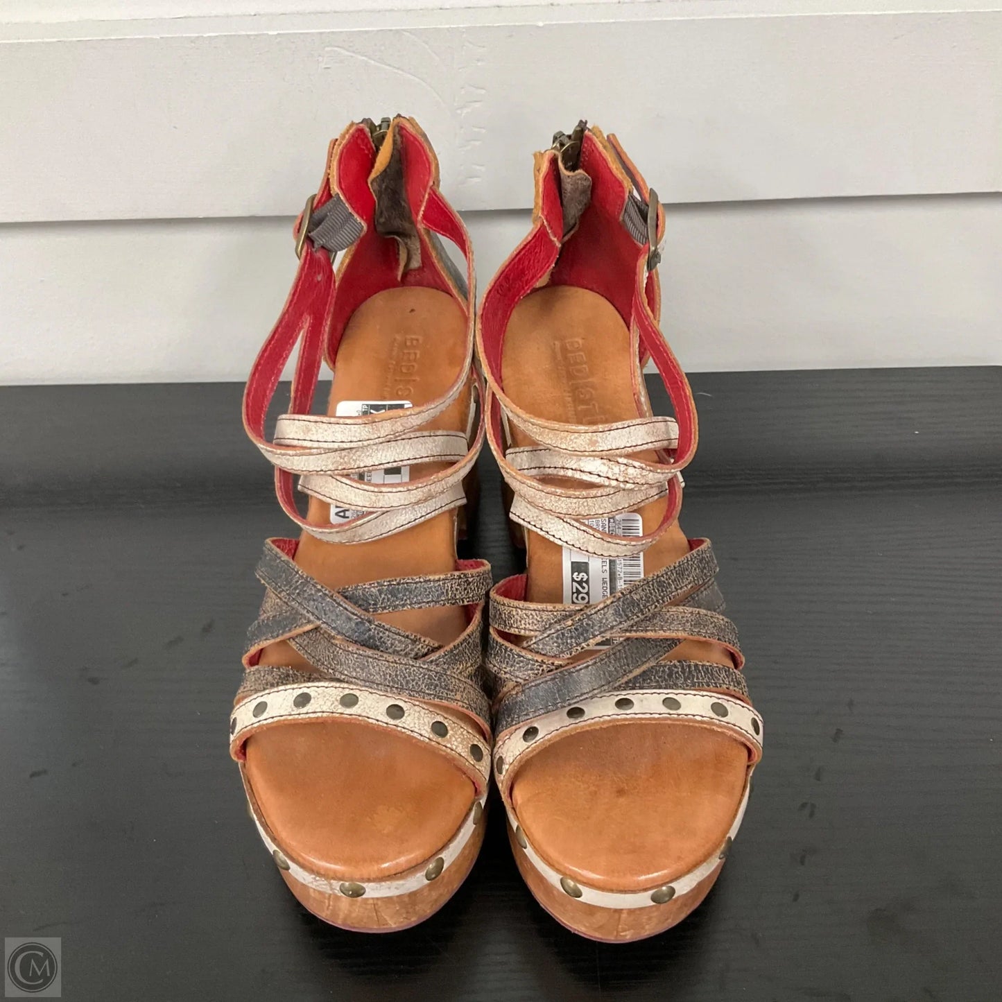 Sandals Heels Wedge By Bed Stu In Brown, Size: 10