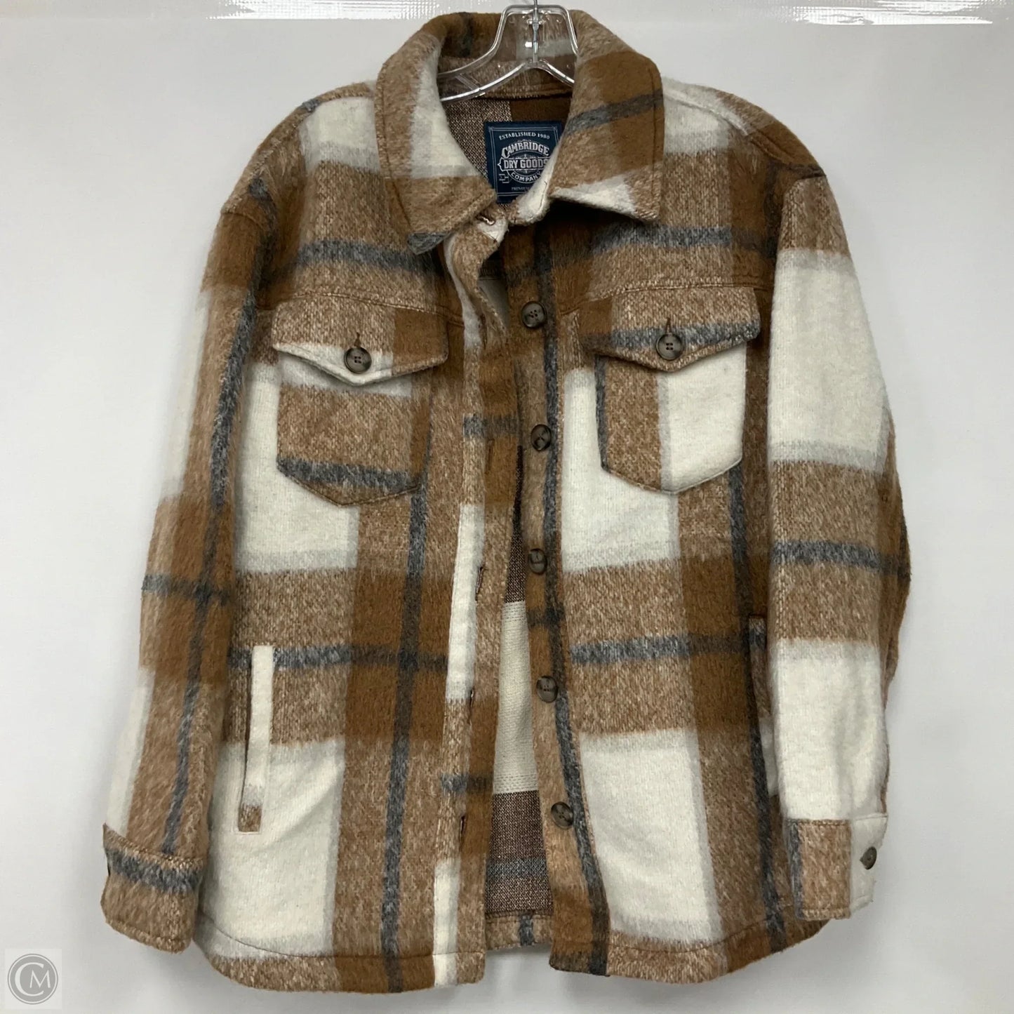Jacket Shirt By Clothes Mentor In Plaid Pattern, Size: M