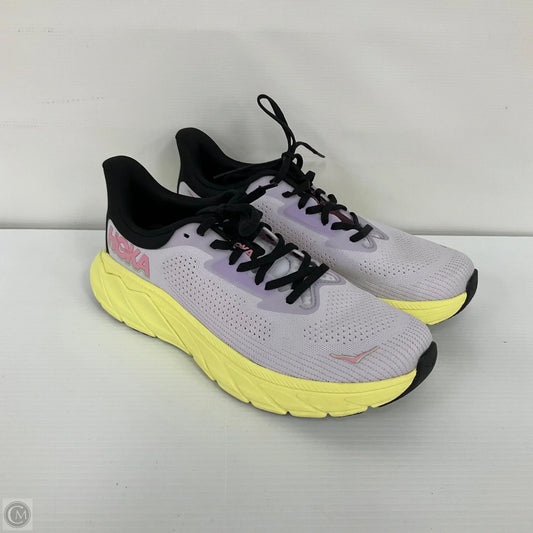 Shoes Athletic By Hoka In Purple & Yellow, Size: 9