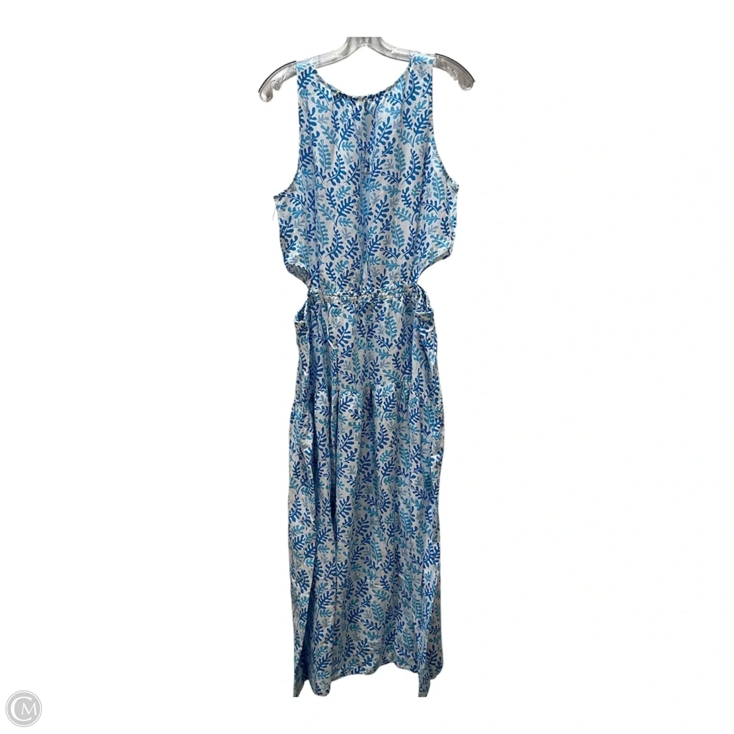 Dress Casual Maxi By Loft In Blue & White, Size: L