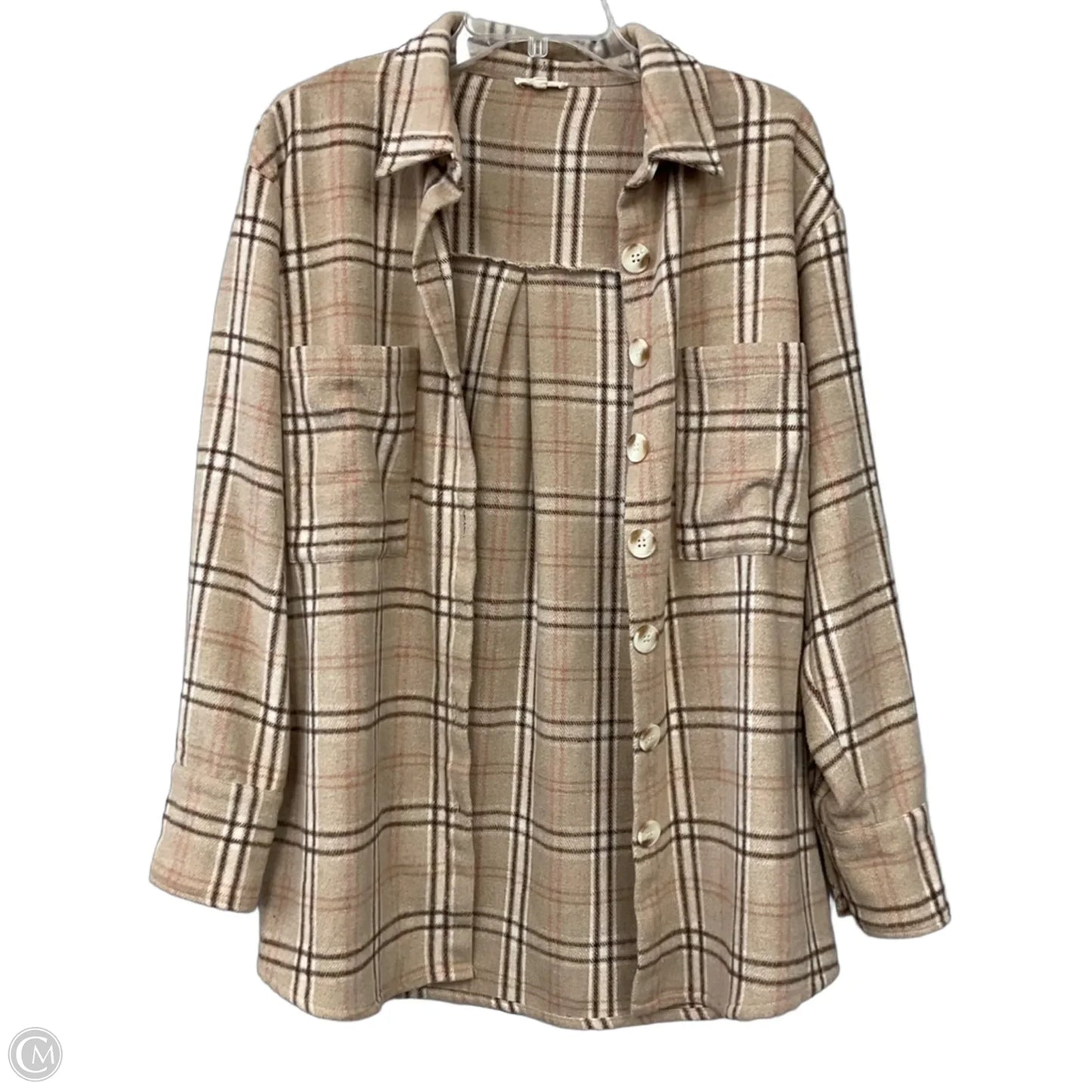 Jacket Shirt By Jodifl In Plaid Pattern, Size: M