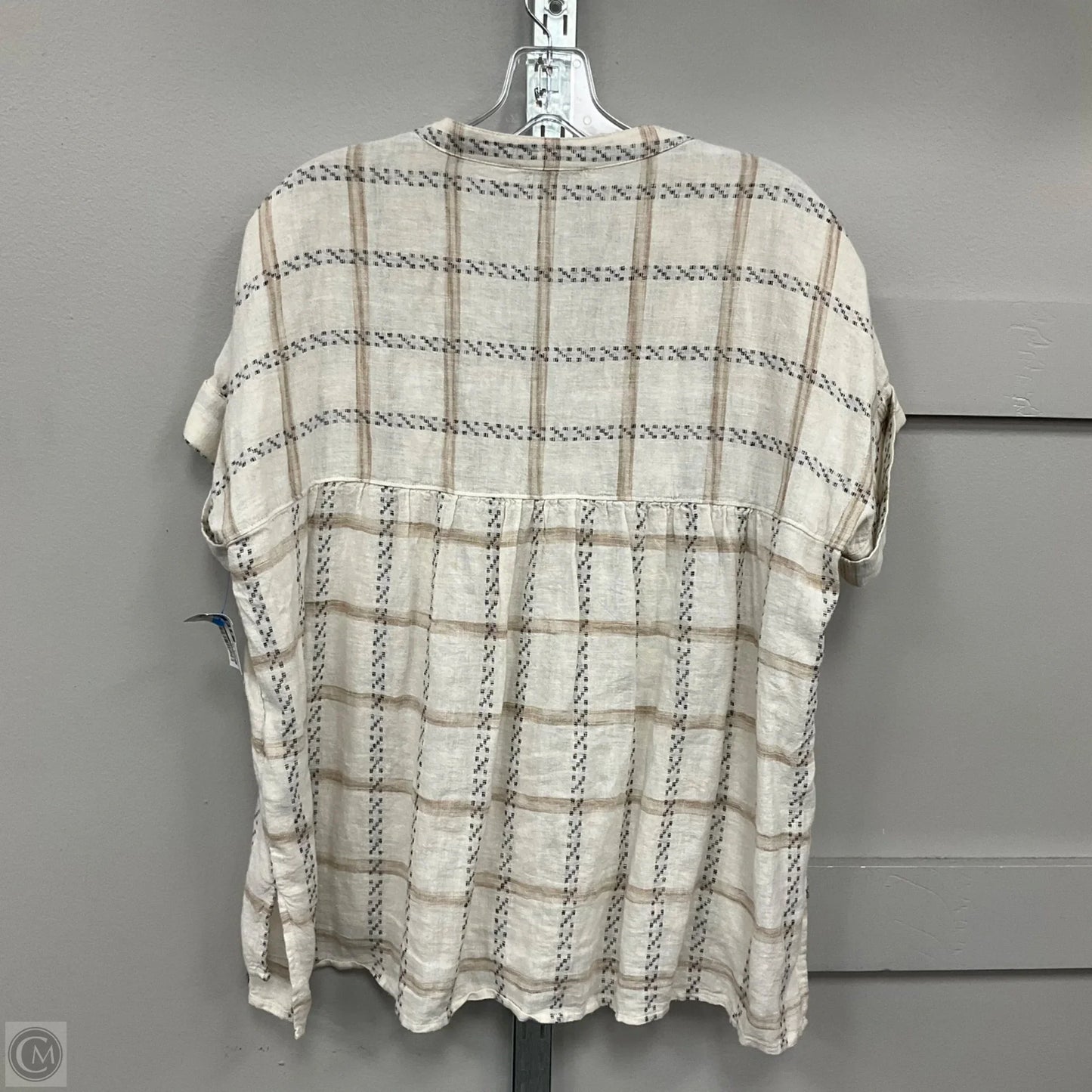 Blouse Short Sleeve By Madewell In Black & Cream, Size: Xxs
