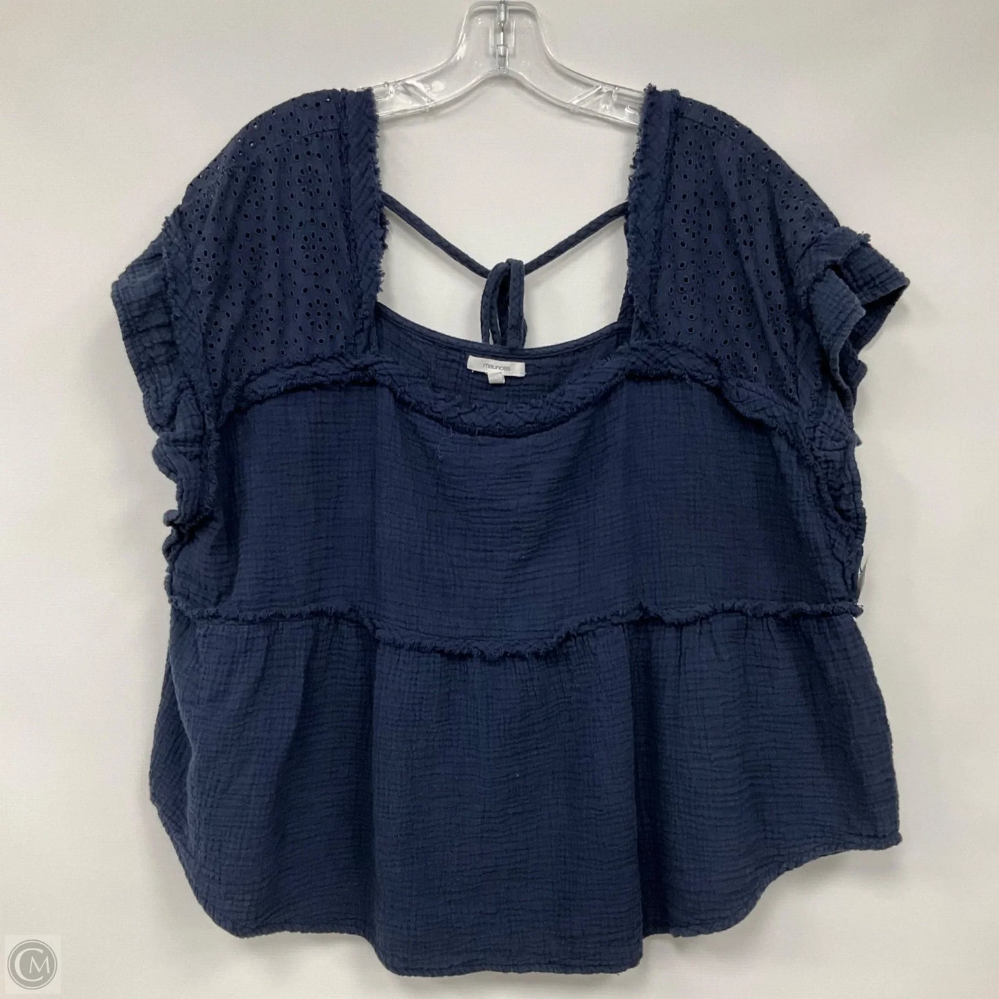 Top Short Sleeve By Maurices In Blue, Size: 3x