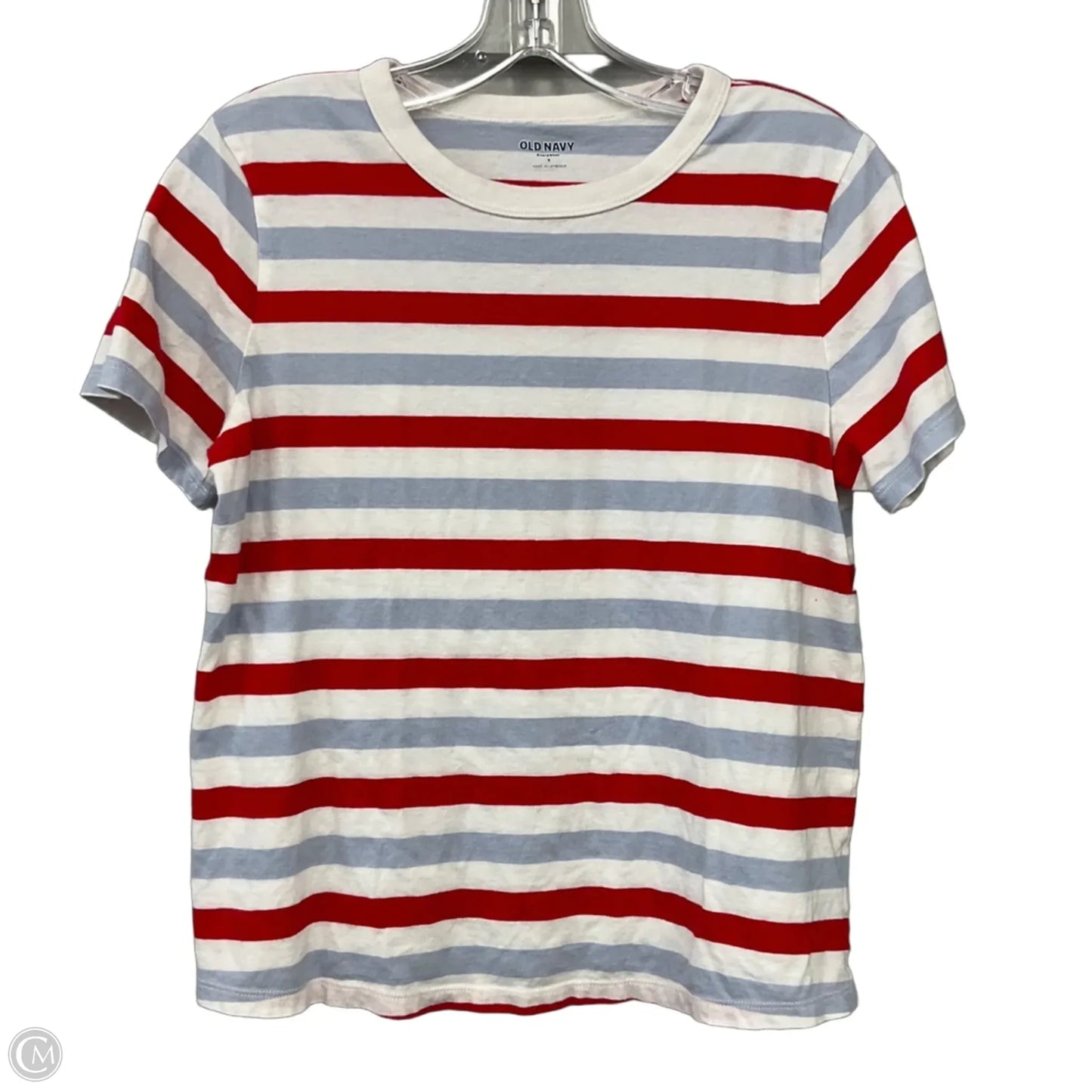 Top Short Sleeve Basic By Old Navy In Striped Pattern, Size: S