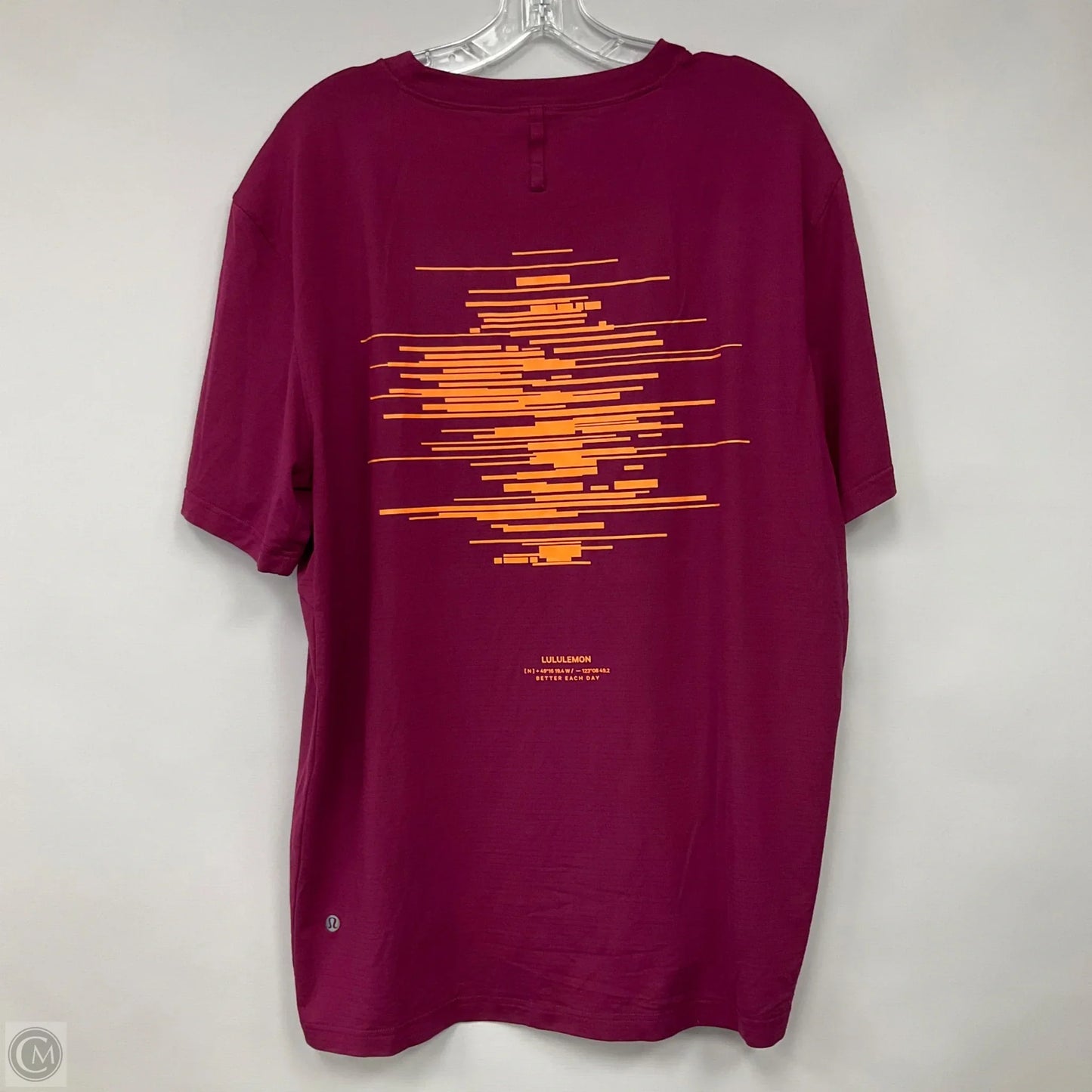 Athletic Top Short Sleeve By Lululemon In Pink, Size: Xl