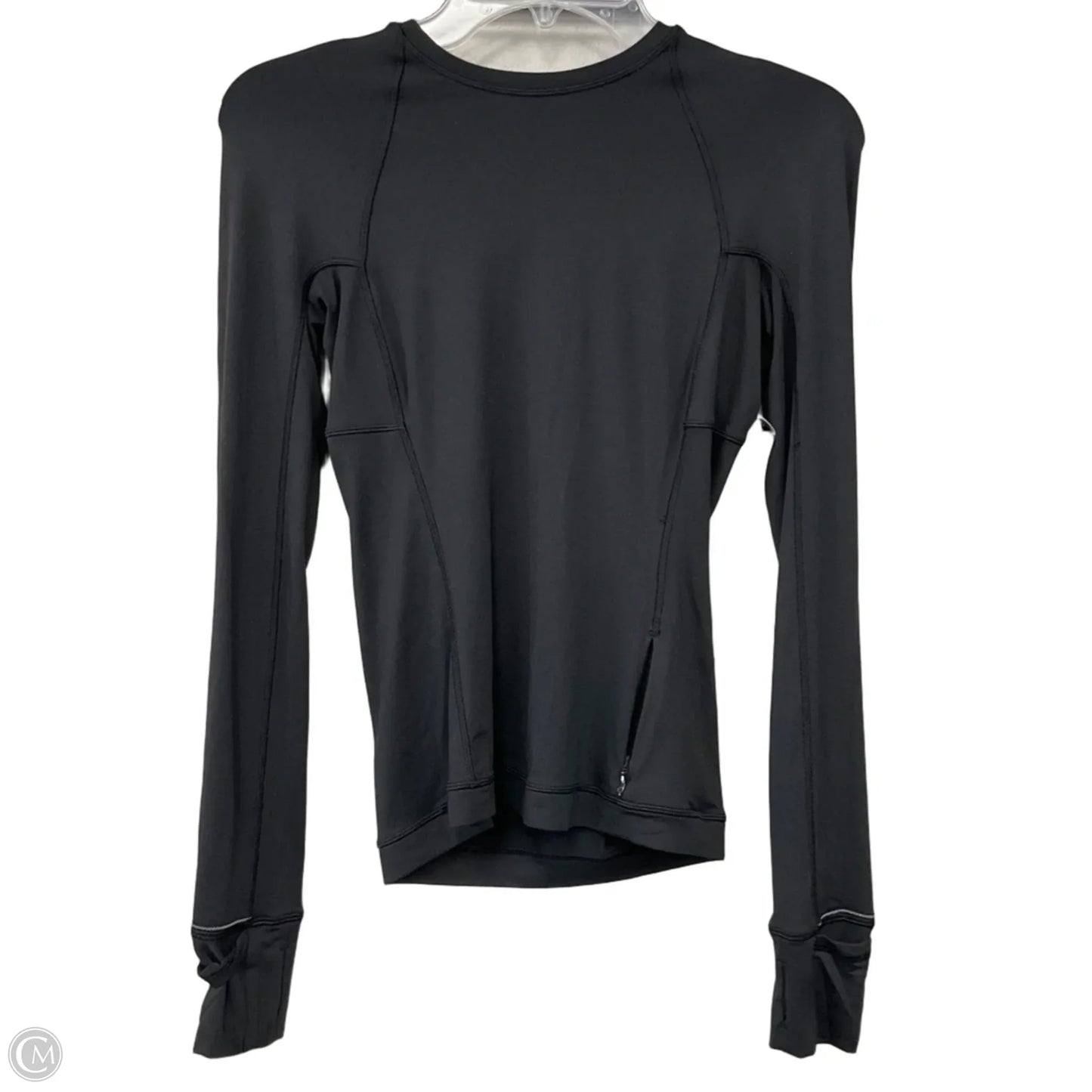 Athletic Top Long Sleeve Collar By Lululemon In Black, Size: 2
