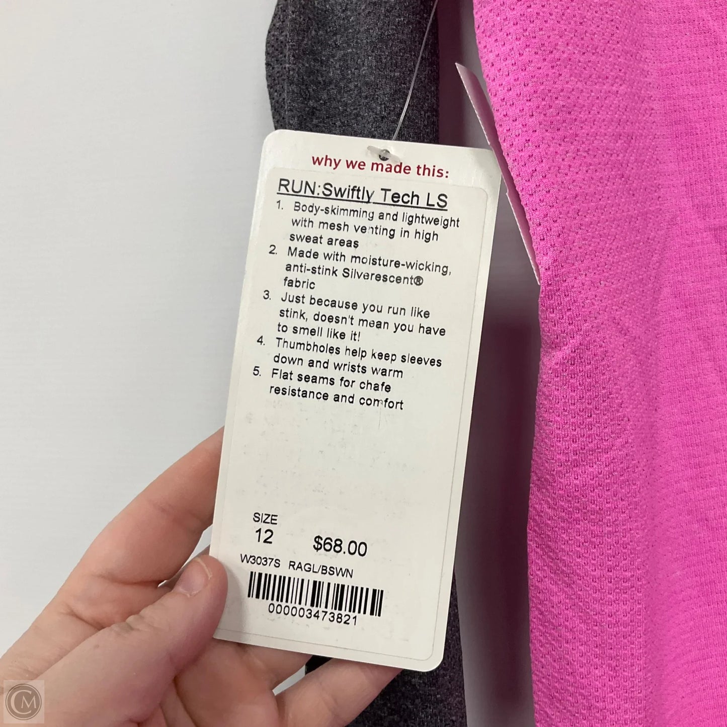 Athletic Top Long Sleeve Collar By Lululemon In Pink & Purple, Size: 12