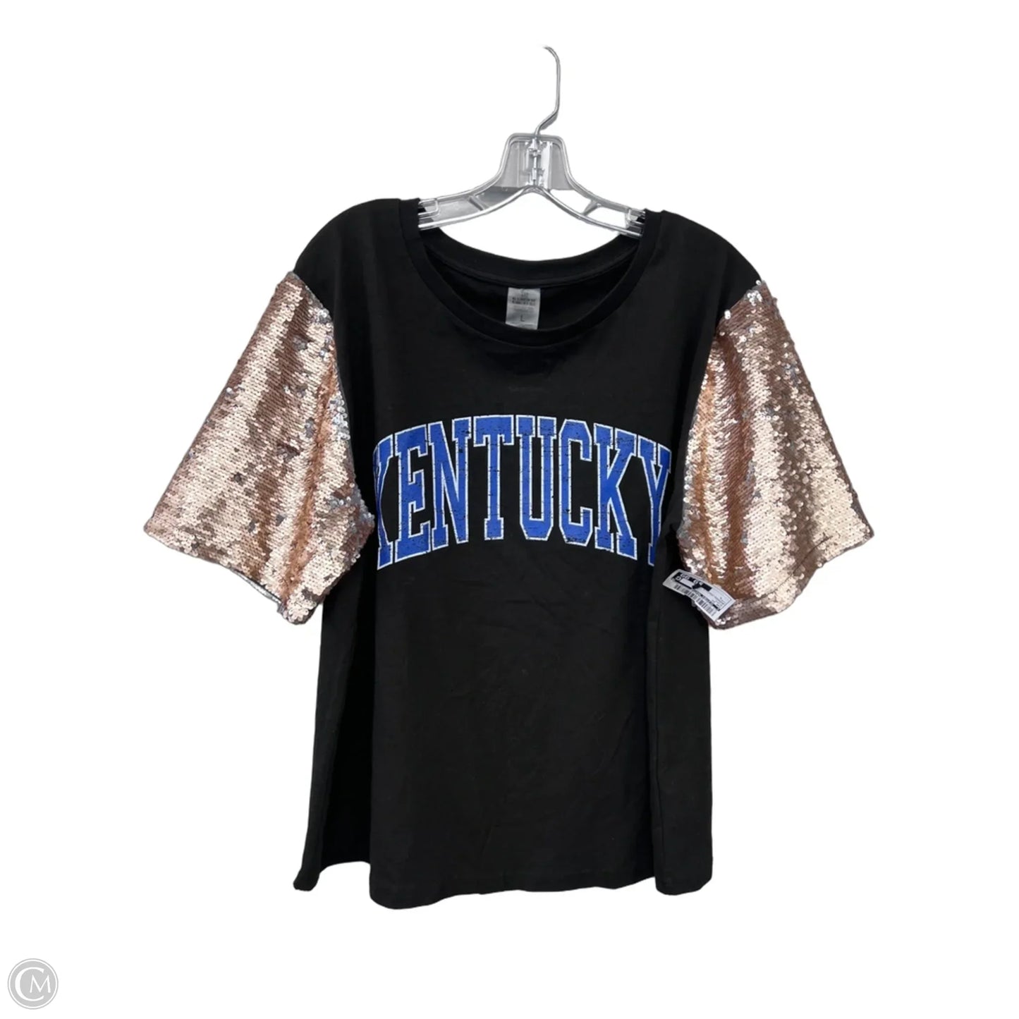 Top Short Sleeve By Clothes Mentor In Black, Size: L