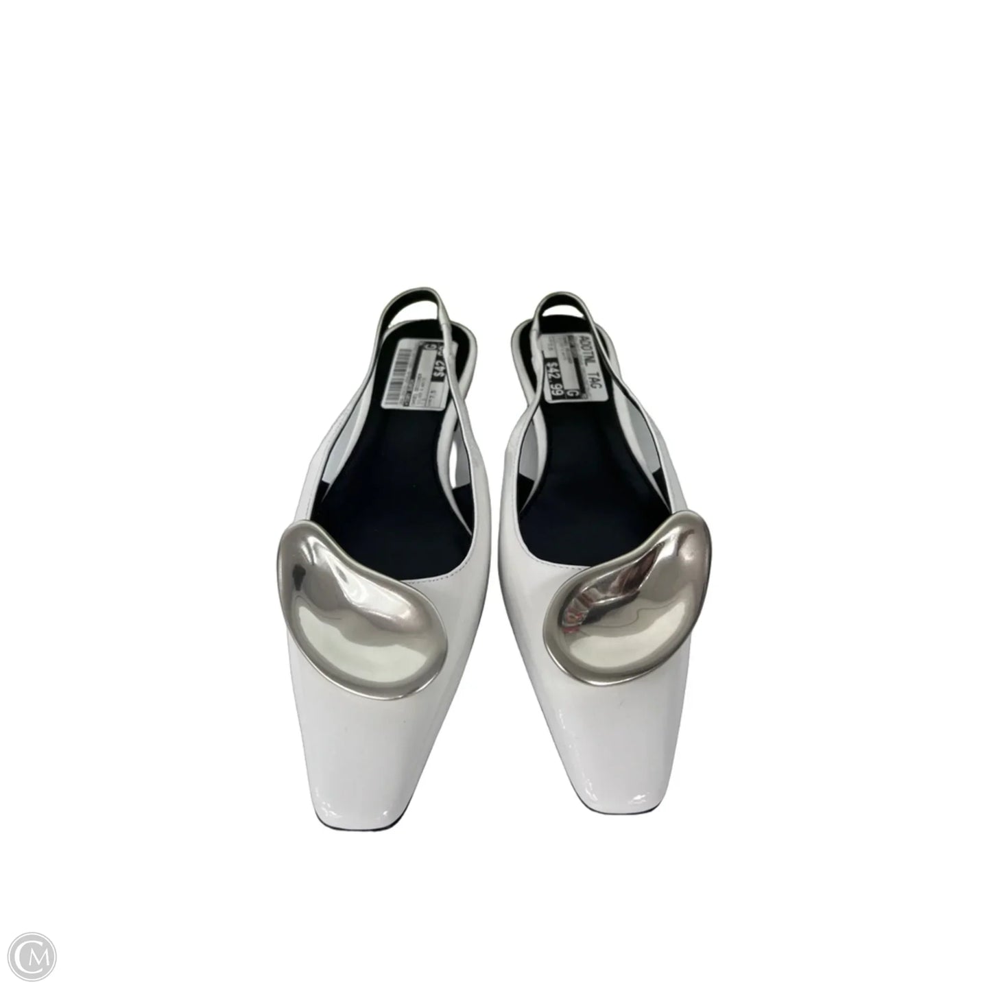 Shoes Designer By Tory Burch In Silver & White, Size: 7.5