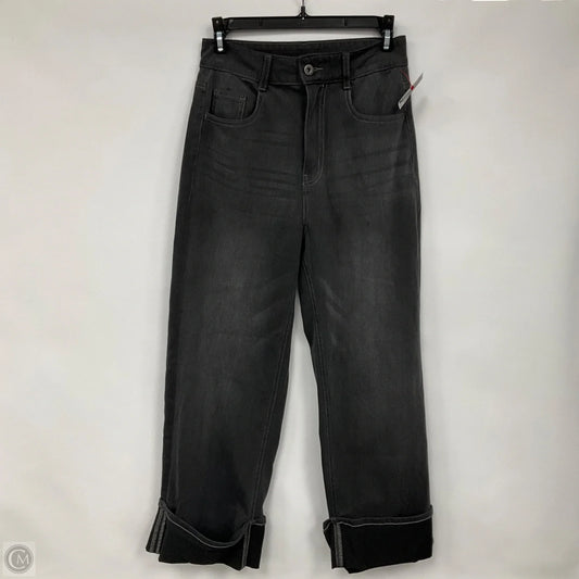 Jeans Wide Leg By Halara In Black Denim, Size: Xs