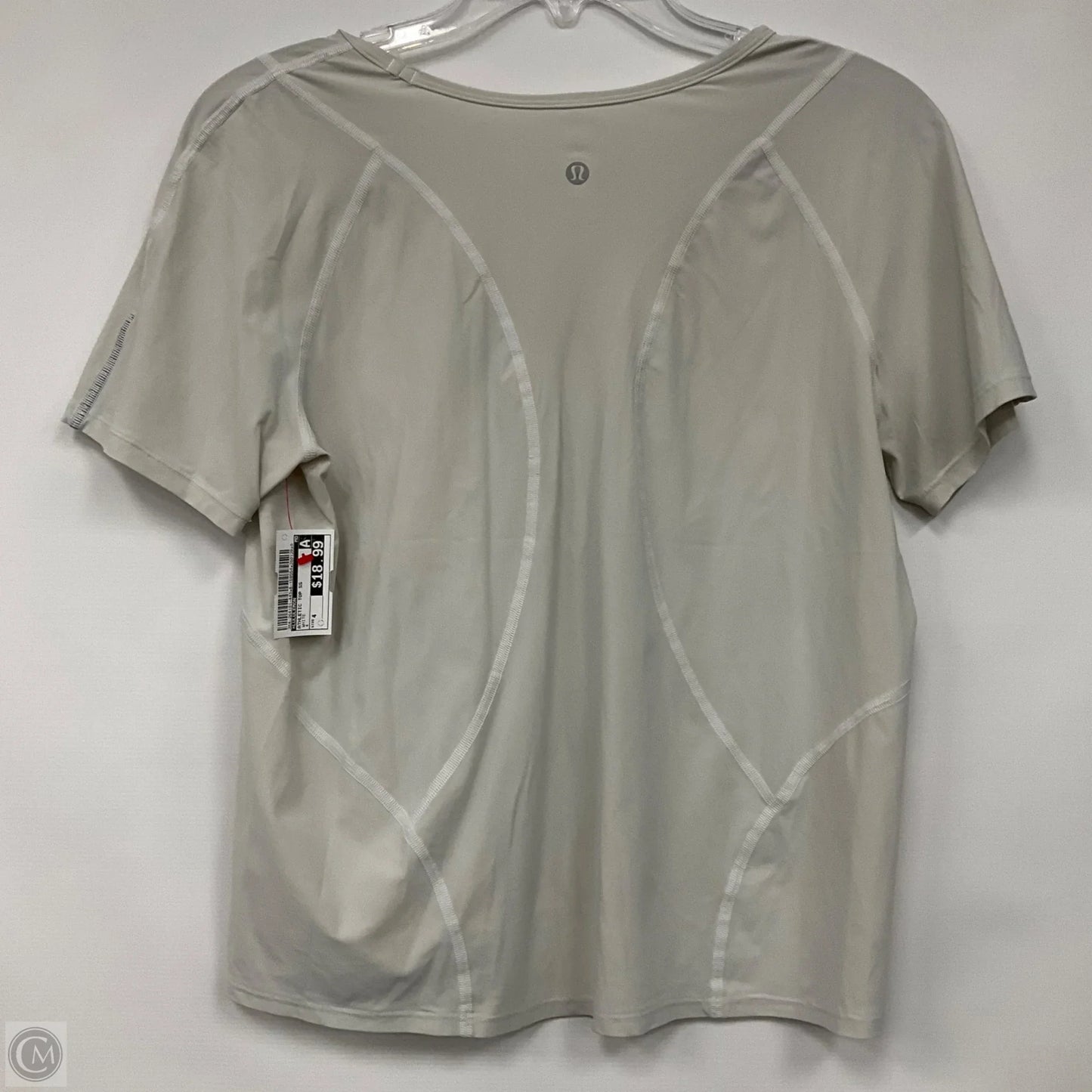 Athletic Top Short Sleeve By Lululemon In White, Size: 4