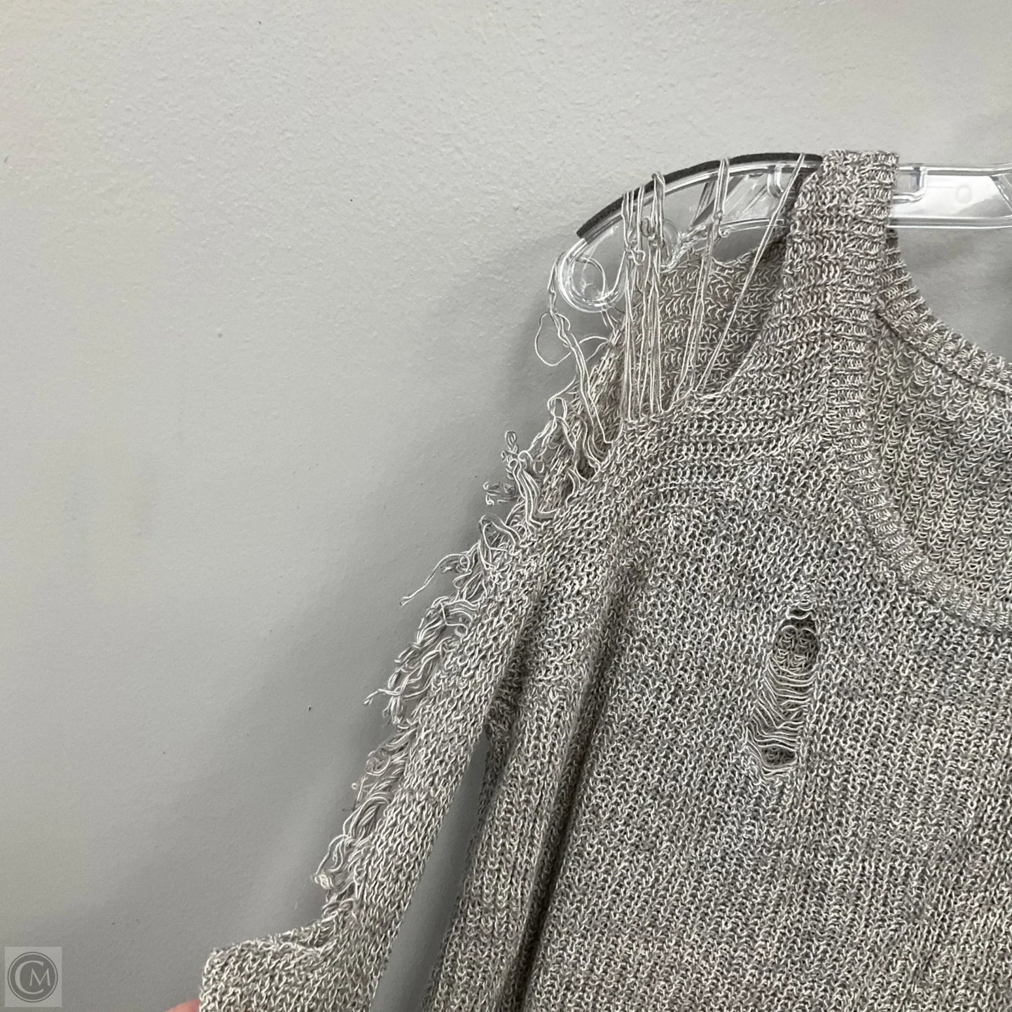 Top Long Sleeve By Gilded Intent In Grey, Size: M