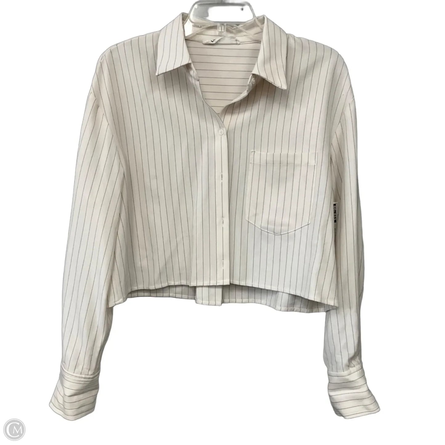 Top Long Sleeve By Elodie In Striped Pattern, Size: M
