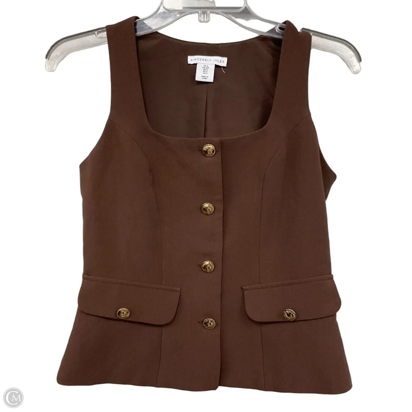 Top Sleeveless By Sincerely Jules In Brown, Size: S