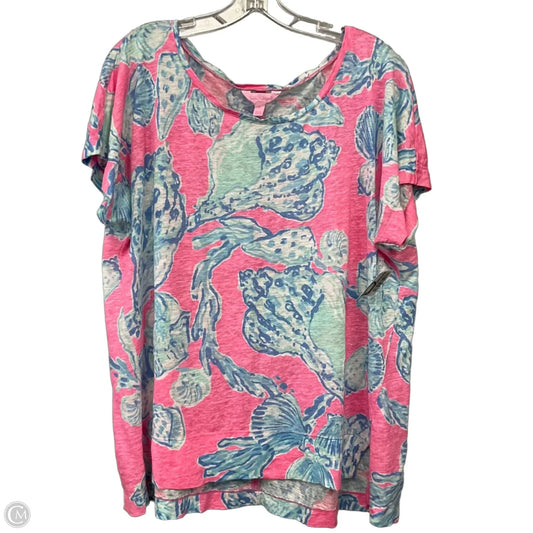 Top Short Sleeve Designer By Lilly Pulitzer In Multi-colored, Size: Xl